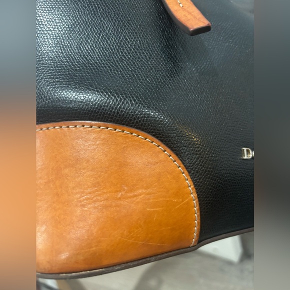 Dooney & Bourke Large Leather Shoulder Tote - Black with Striped interior
. - Picture 13 of 14